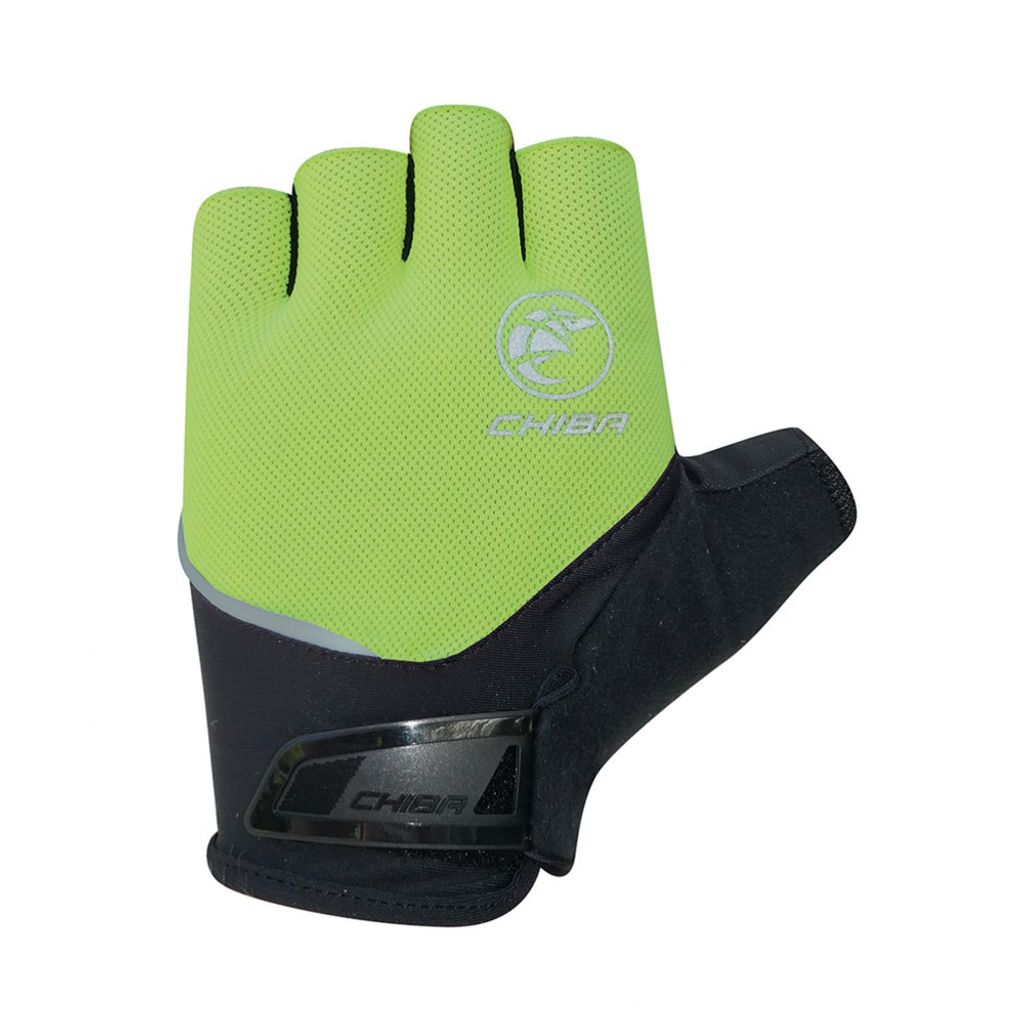 Chiba, Sport Kurzfinger-Handschuh - neongelb, Vorderseite