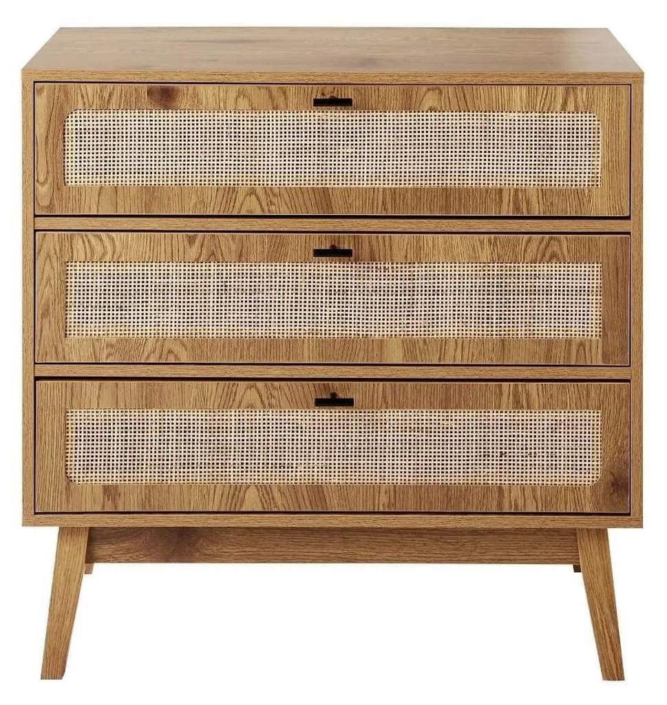 Commode Rangement L80 cm ALIA 3 Tiroirs pour une Chambre Organisée