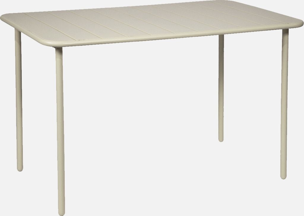 sweeek - Gartentisch aus Stahl für 4 Personen - Beige Produktbild 