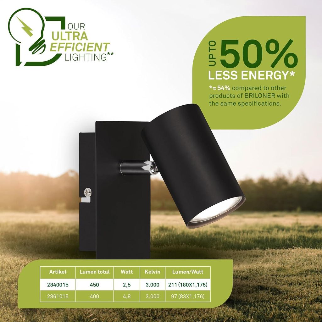 Briloner Isil A Applique LED per interni, CEE A sorgente Immagine del prodotto 