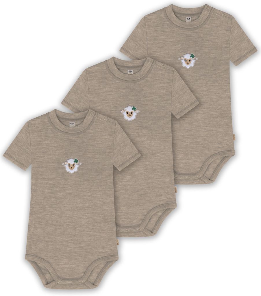 normani 3er Set Baby Merino Kurzarmbody Multipack