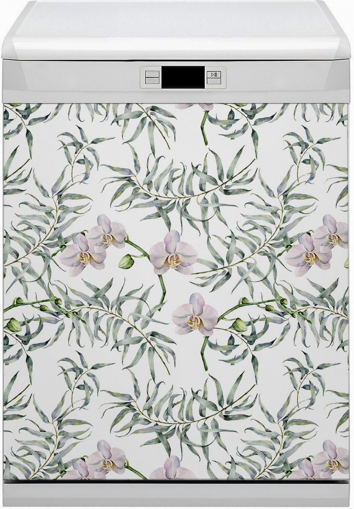 Abwaschbar 60x80 cm Geschirrspüle Magnetmatte Küche Dekorative - Rosa Orchideen