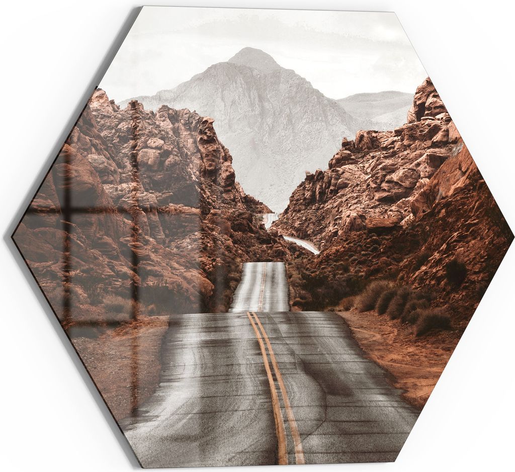 DEQOART Glasbild Echtglas 55x48 cm 'Weg ins Unbekannte' Wandbild Bild modern Deko