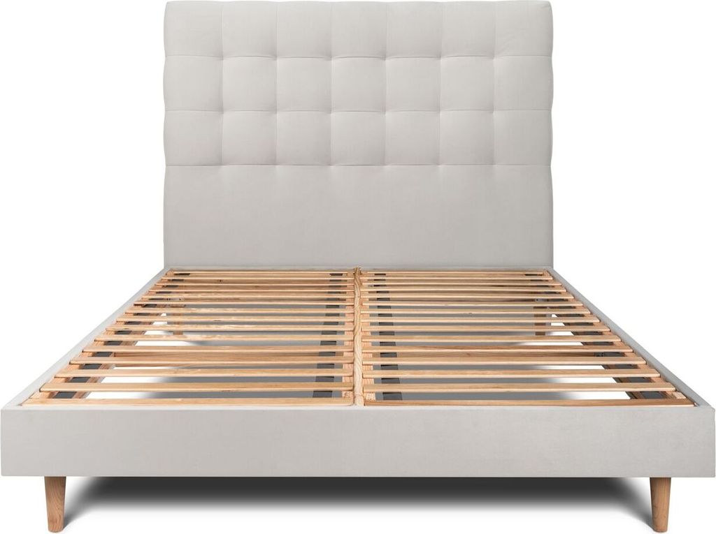 Bett mit gepolstertem Kopfteil – Samtstoff - 140 x 200 cm