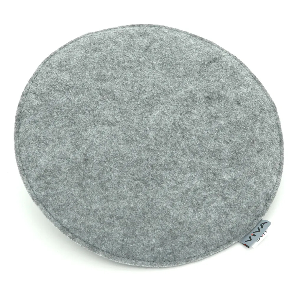 IDIMEX Filz Sitzkissen JONITA 2er Set – Runde Schwarze Stuhlpolster, 35x35 Cm, Für Innen & Außen