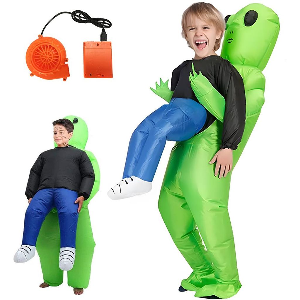 Juksun Alien Kostüm 120-150cm für Kinder PVC und Polyester Produktbild 