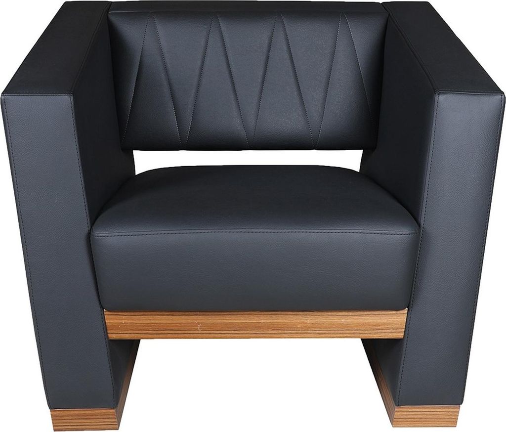 Stilvoller Grauer Einzelsessel Arbeitszimmer Ledersessel Loungesessel