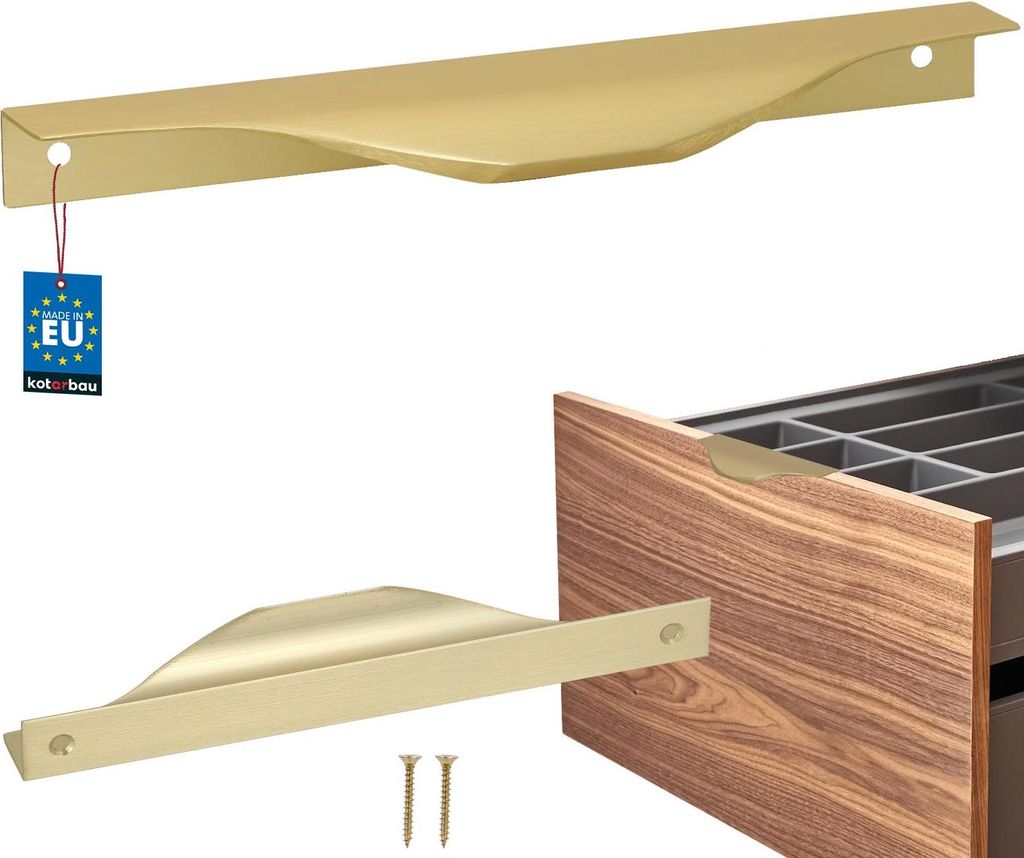 KOTARBAU Möbelgriff Möbelgriffe Schrankgriffe 160 / 180 mm ZnAl Küchengriffe Gold Griffe Möbel Türgriff Profilgriff Türgriffe Küche Schubl...
