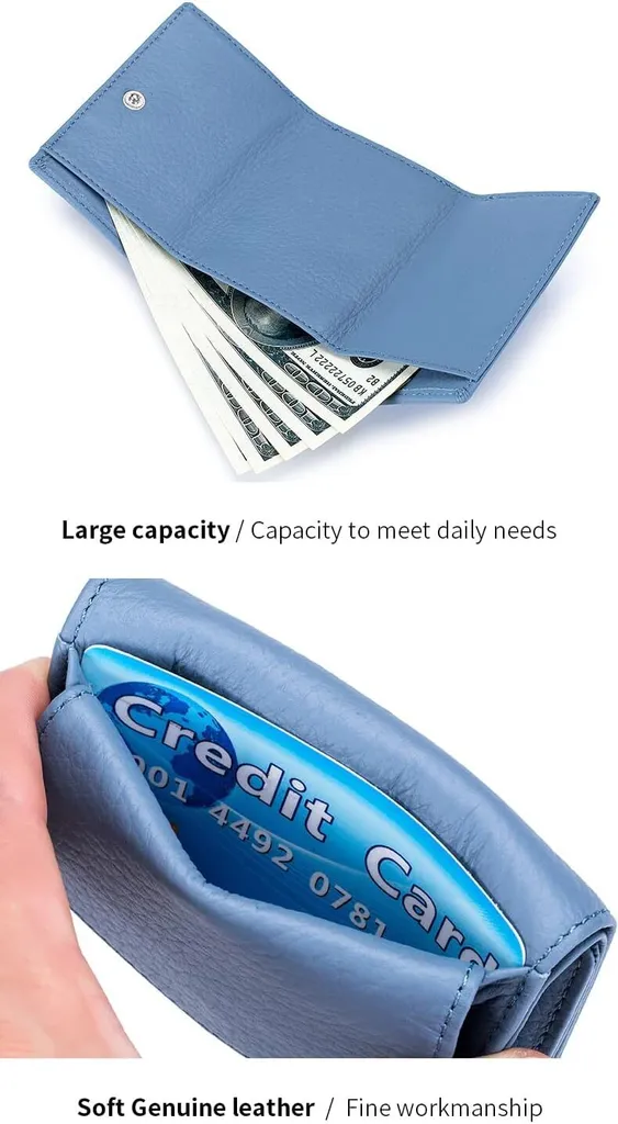 Mini Portafoglio Donna RFID in Pelle: Porta Carte di Credito Compatto - 5