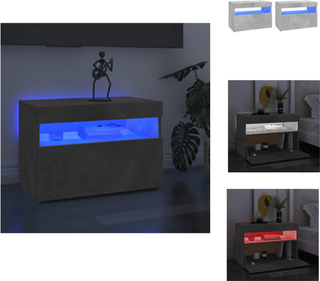 Mobili Porta TV LED Grigio Cemento vidaXL 2 pezzi - Design Minimalista
