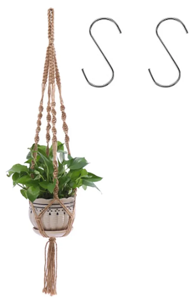Suspension pour plantes durable en jute 100% naturel - Style Bohème Chic