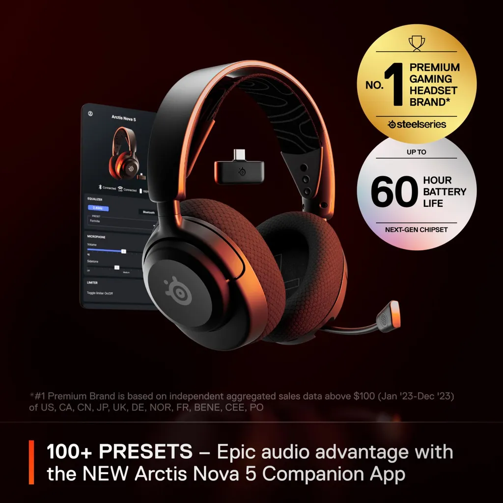 Casque SteelSeries Arctis Nova 5 Gaming sans fil USB-C et Bluetooth Noir - 2