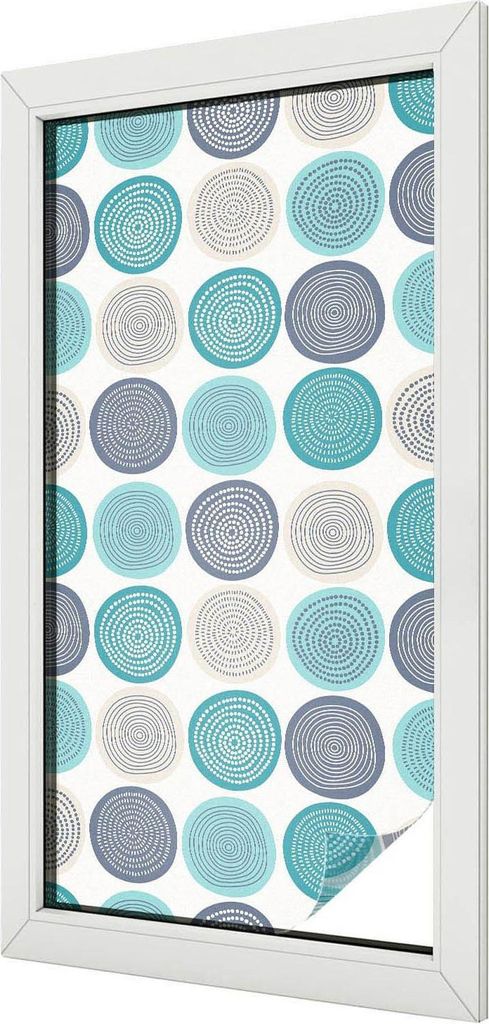 Buntglas Fensterfolie – 100x50 cm – Stained-Glass Design – blickdichte dekorative Sichtschutzfolie – selbstklebend, UV-Schutz – Geometris...