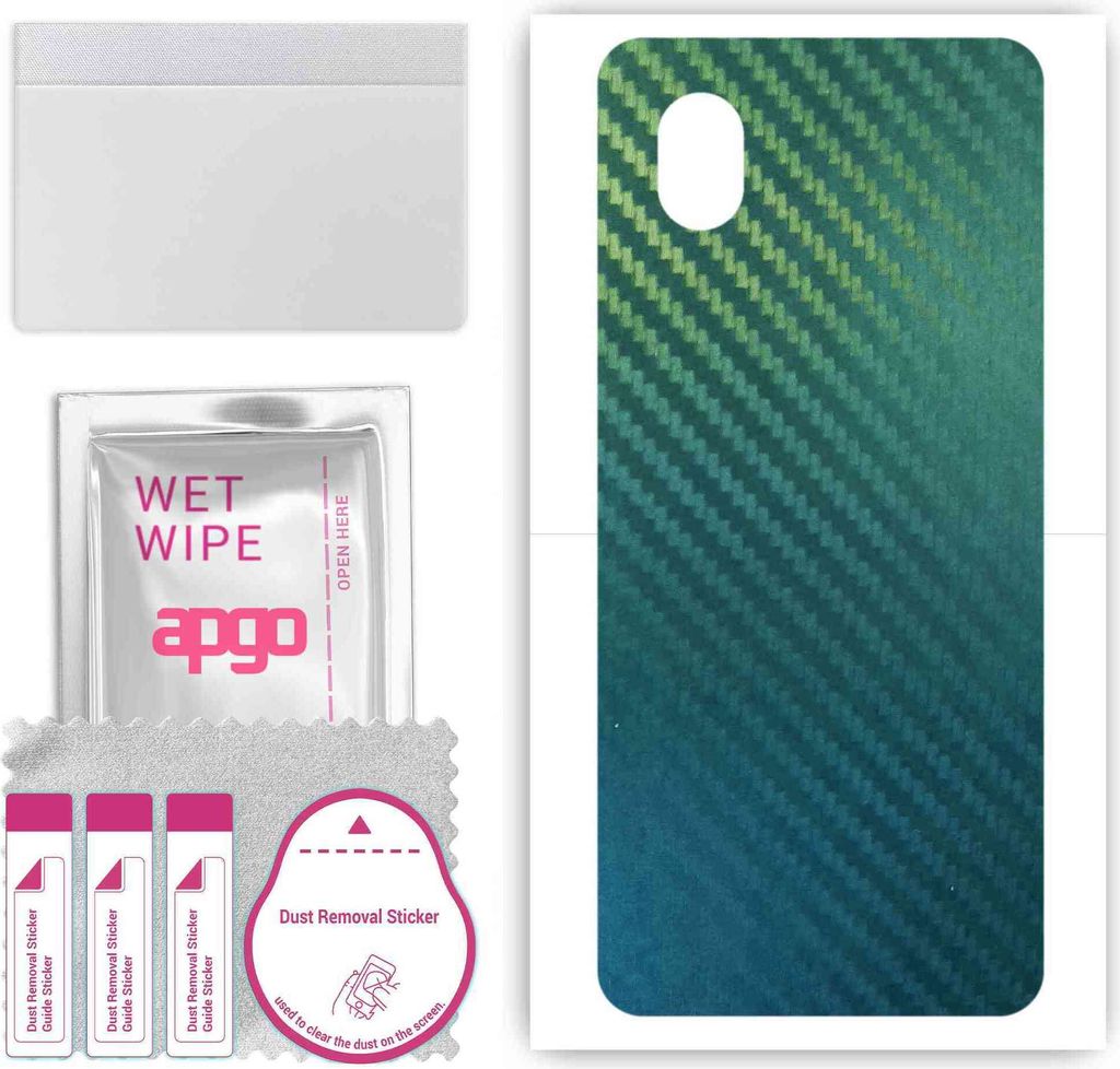 apgo Rückseite Schutzfolie, Skin, kompatibel mit Alcatel 1 (2022), Hinten Displayschutzfolie aus Vinylfolie, kratzfest, einfache Montage - Kohlens...