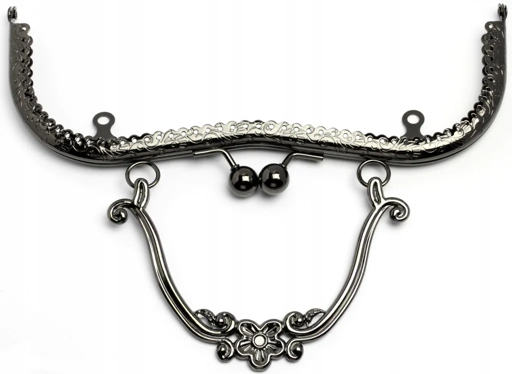 Fermoir cadre de poche articulé en métal nickel noir pour maroquinerie