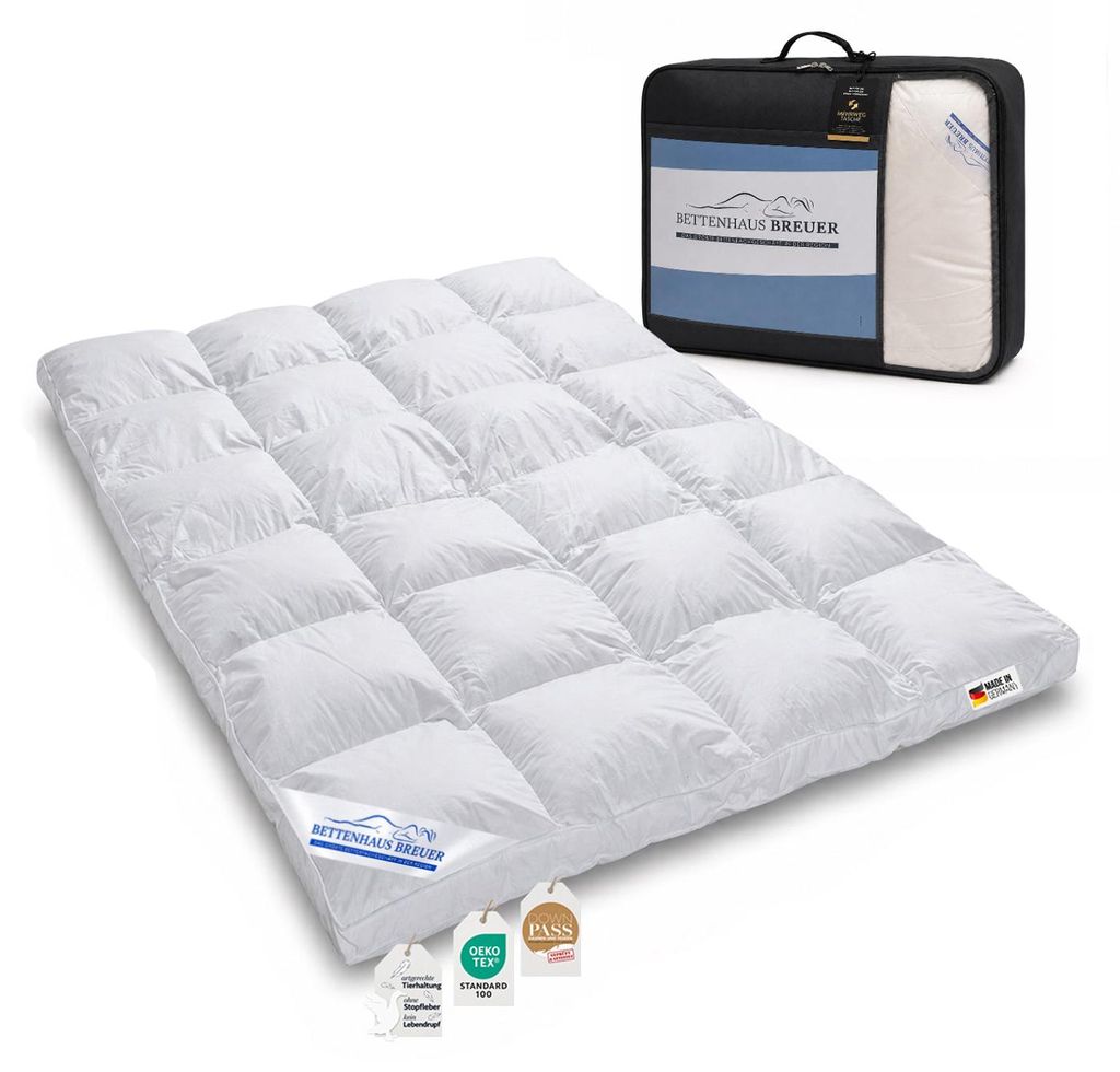 Super warme 100% Winter Hochsteg Daunendecke 1230g Daunen Produktbild 