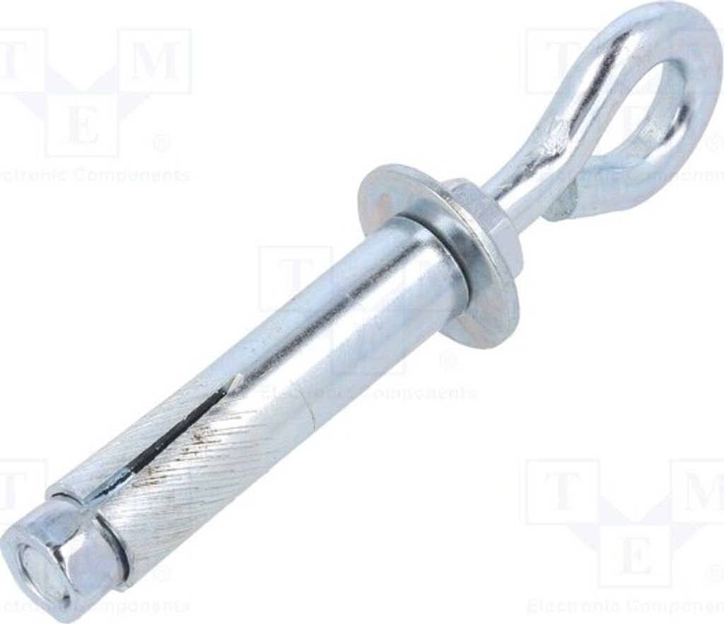 1x Haken Zink L. Gewinde: 51mm OHR.6.80 Schraubenbolzen Ring-,mit Spannstift