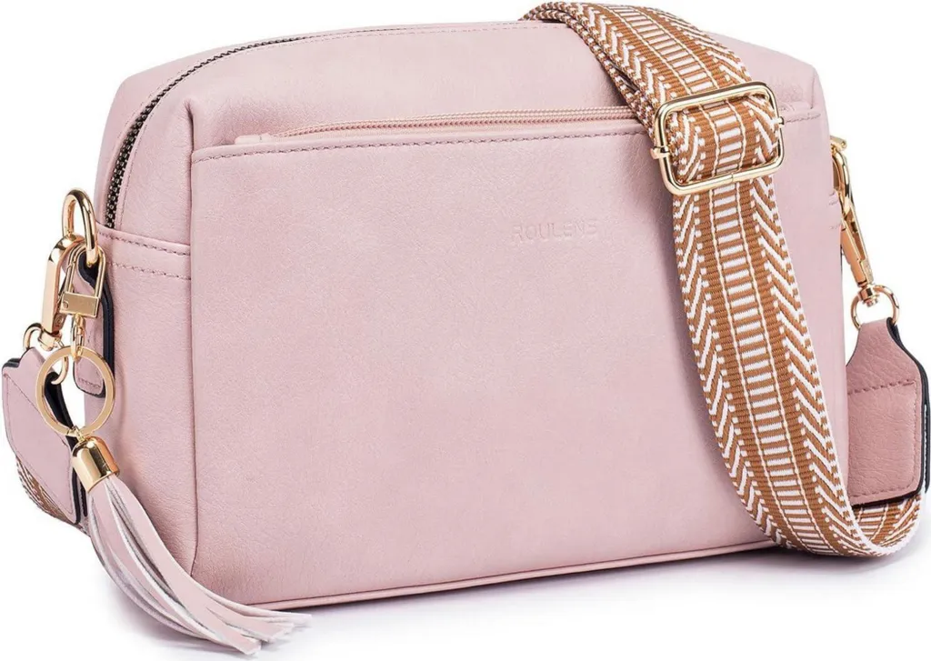 Sac bandoulière idéal pour sorties : Sac crossbody rose pratique