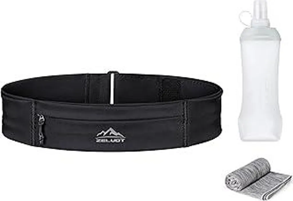 Marsupio da Corsa Professionale 3 Tasche | Cintura Idratazione 400ml
