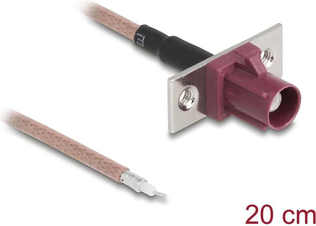Delock Antennenkabel FAKRA D Buchse zu offenen Kabelenden RG-316 20 cm 2 vorgestanzte Löcher