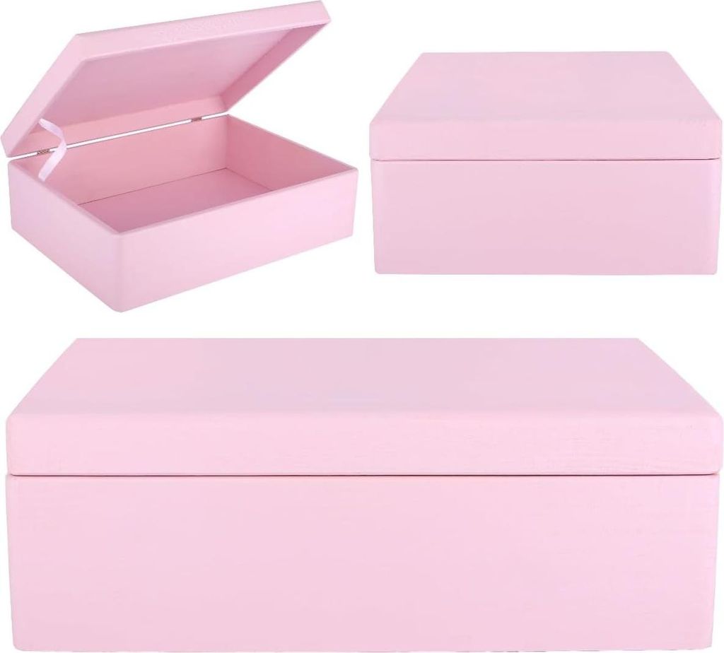 Creative Deco XL Grande Rosa Scatola in Legno 40x30x14cm | Immagine del prodotto 
