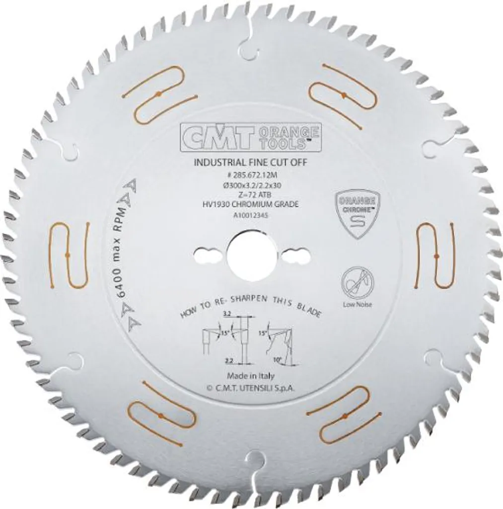 Lame anti-trace et anti-bruit ø 300mm CMT Chrome Z72 pour scies à format