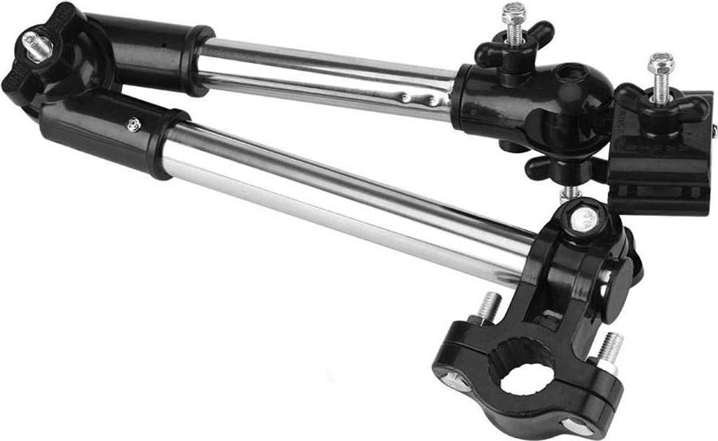 360° Verstellbare Regenschirm-Stretchhalterung für Rollstuhl, Fahrrad und Kinderwagen mit drehbarem Regenschirm-Connector