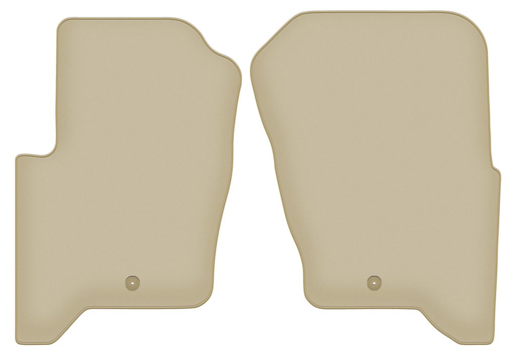 Velours-Fußmatten Vorne PREMIUM beige passend für Land Rover Discovery IV (2009-2016, SUV) – mit Befestigungen – passgenau