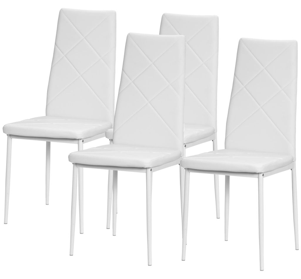 HOMCOM Eetkamerstoel, set van 4, keukenstoel, beklede Productafbeelding 