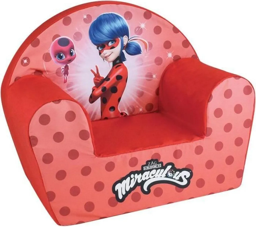 Poltrona per Bambini Fun House Lady Bug Lavabile - Comfort Rosso Miraculous