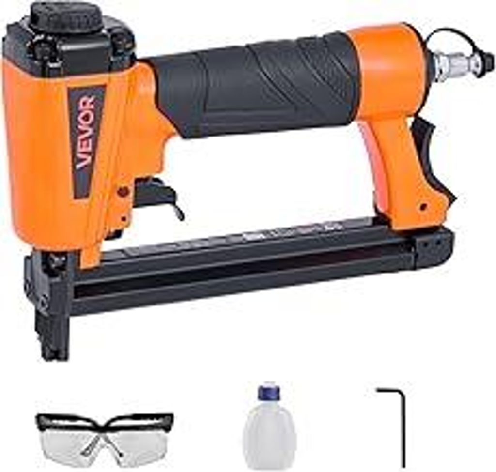 VEVOR Druckluftnagler, T50 Druckluft Tacker für 10,8 mm Krone, 4-16 mm lange Klammern, 70-110 PSI Klammergerät für Holzbearbeitung, Polsterung, ...