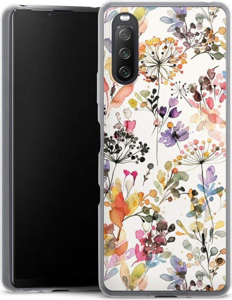 DeinDesign Slim Hülle für Sony Xperia 10 III Silikon Case Ultra Dünn Handyhülle Blume Muster Pastell