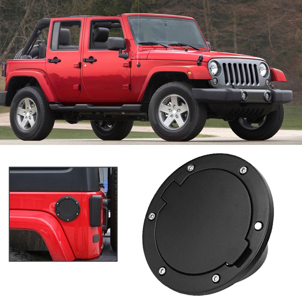Schwarzer ABS-Tankdeckel passend für Jeep Wrangler JK 2007-2017 Autozubehör