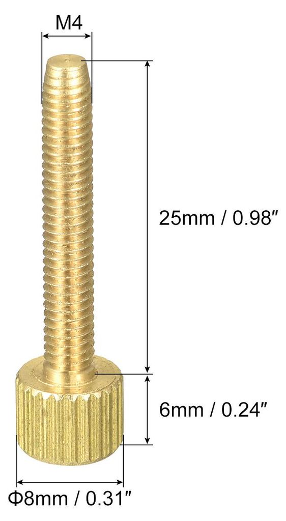 5 Stš¹ck R?ndelschrauben M4x25mm Flachschrauben aus Messing Griffkn?pfe 8mm Kopf Durchm. fš¹r PC Elektronisch Mechanisch