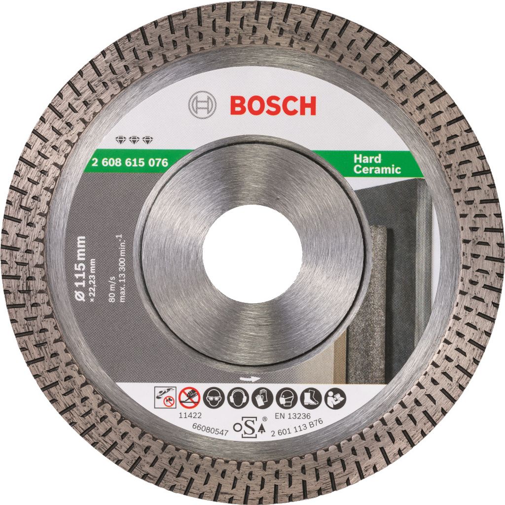 Bosch 2 608 615 076 Kreissägeblatt 11,5 cm 1 St. - Kreissägeblätter (Hartkeramik, 11,5 cm, 2,22 cm, 13300 U/min, 1,4 mm, Bosch)