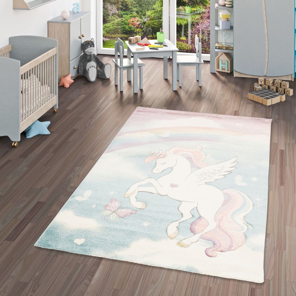Kinder Teppich Maui Kids Pastell Einhorn Bunt, Größe:120x170 cm