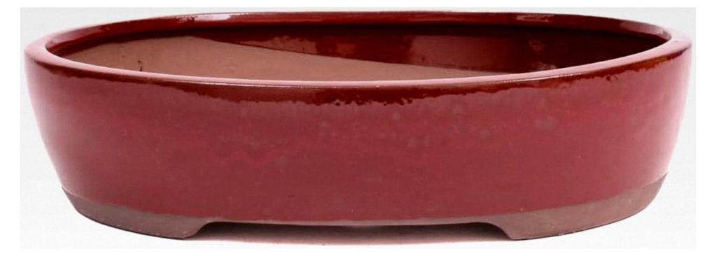 Bonsai - Schale oval 26,5 x 22 x 6,5 cm braunrot