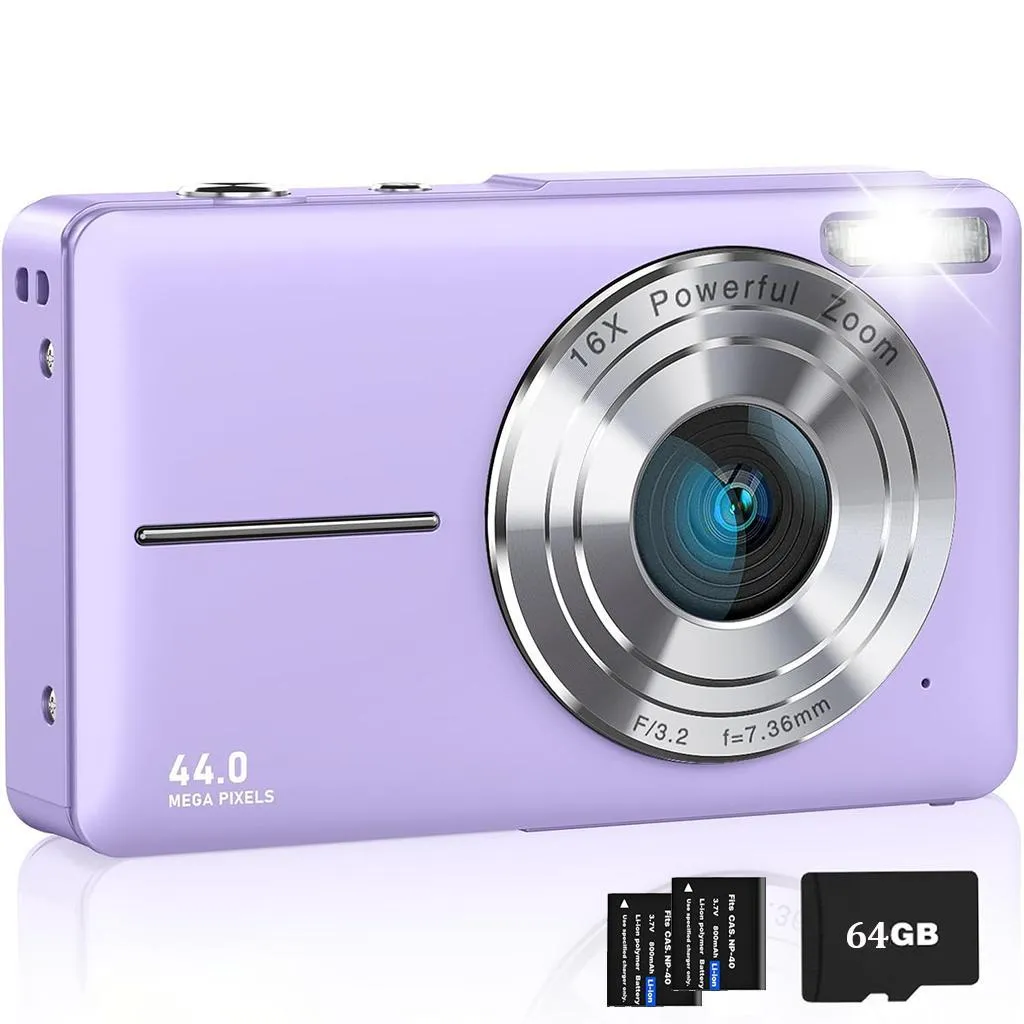 ZELURXX Fotocamera Digitale 1080P 44MP | Colore Viola Edizione 64GB
