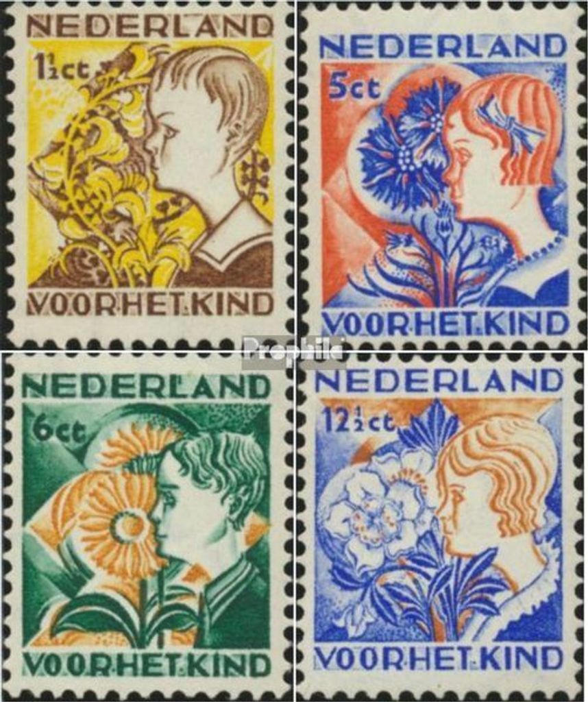 Briefmarken Niederlande 1932 Mi 253A-256A (kompl.Ausg.) postfrisch Kinderhilfe