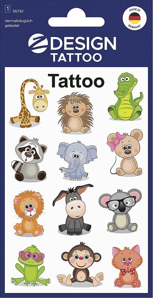 Avery Zweckform Klebetattoo Tiere Produktbild 