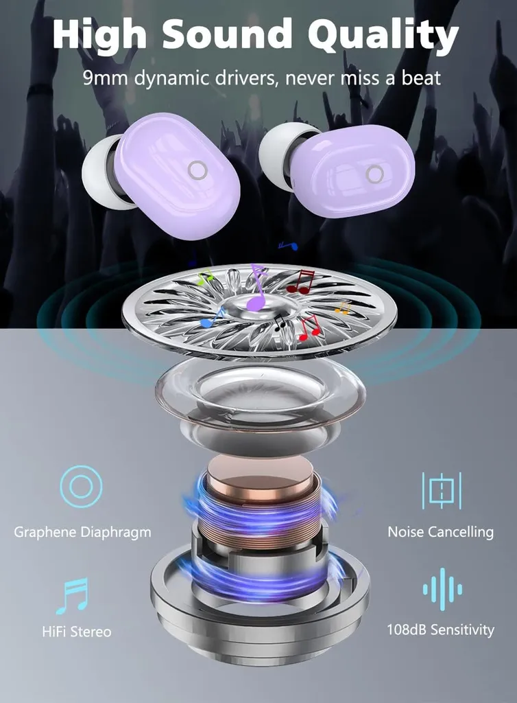 Auricolari Sport Bluetooth 5.2 - Resistenti e Potenti con ANC - 5