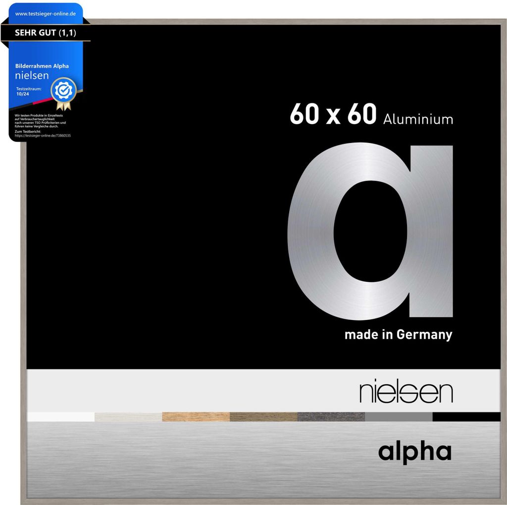 nielsen Aluminium Bilderrahmen Alpha, 60x60 cm, hellgrau
