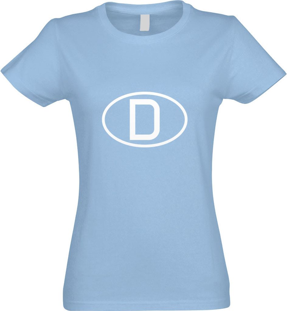 Kiwistar - T-Shirt tailliert - Damen - himmelblau - Deutschland D - mit Motiv Bedruckt - Funshirt Design - Sport - Freizeit - Damen - L