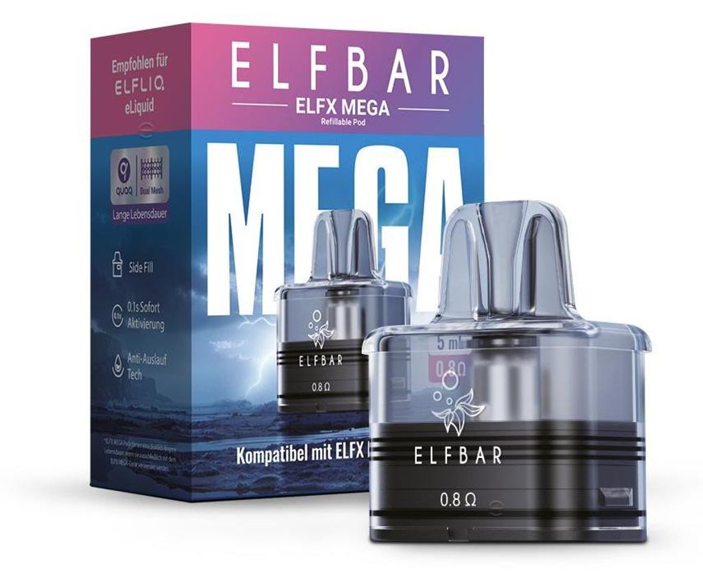 Elfbar ELFX MEGA Nachfüllbehälter 5ml - Leerpod 0,8 Ohm Produktbild 