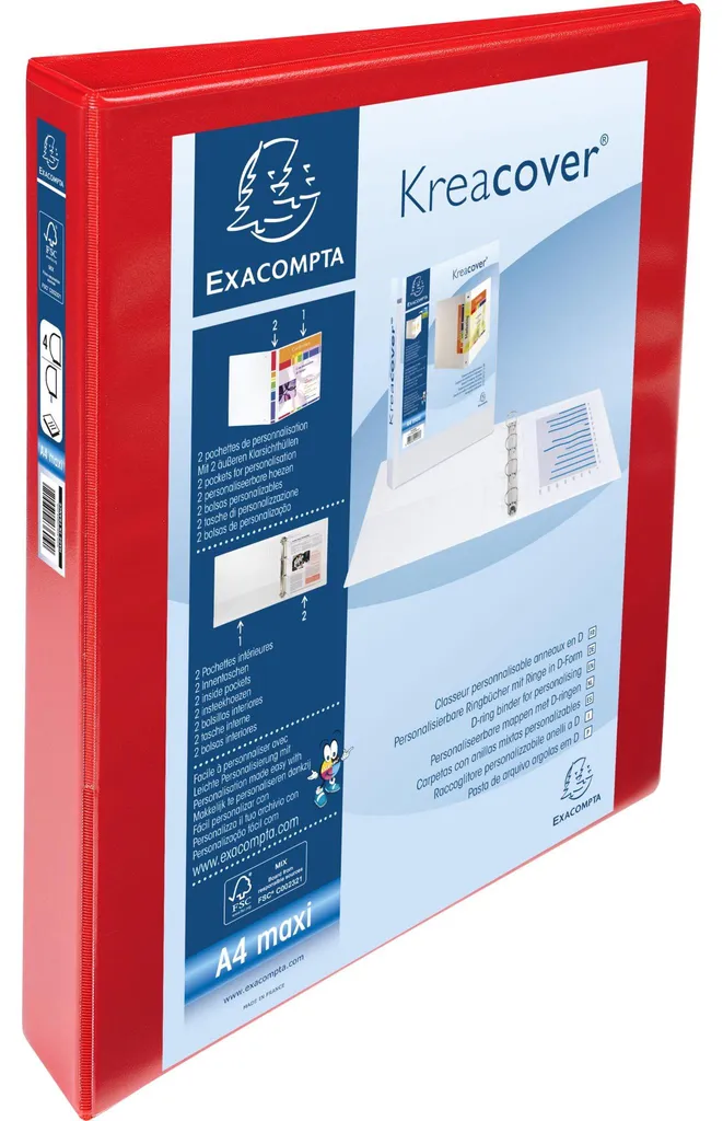 Classeur Rouge A4 Maxi 4 Anneaux D 30mm : Finis les Documents Cornés !