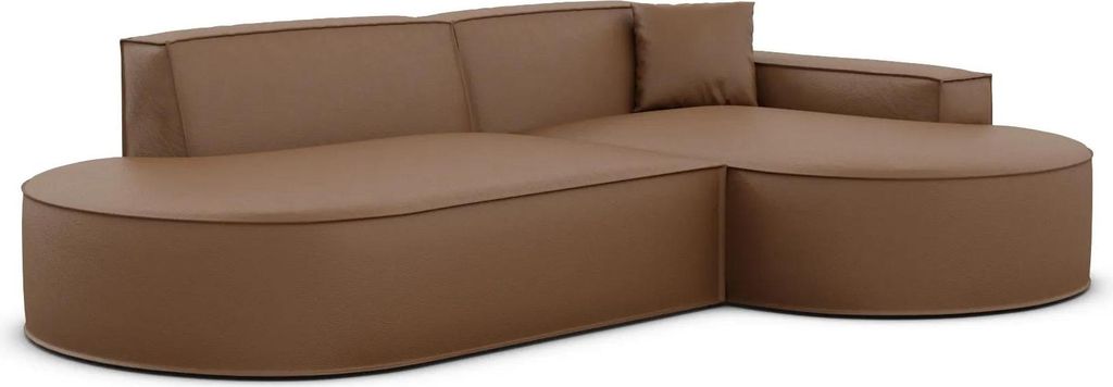 Echtleder L-Form Lounge Studio Sofa Brevia Braun Rechts