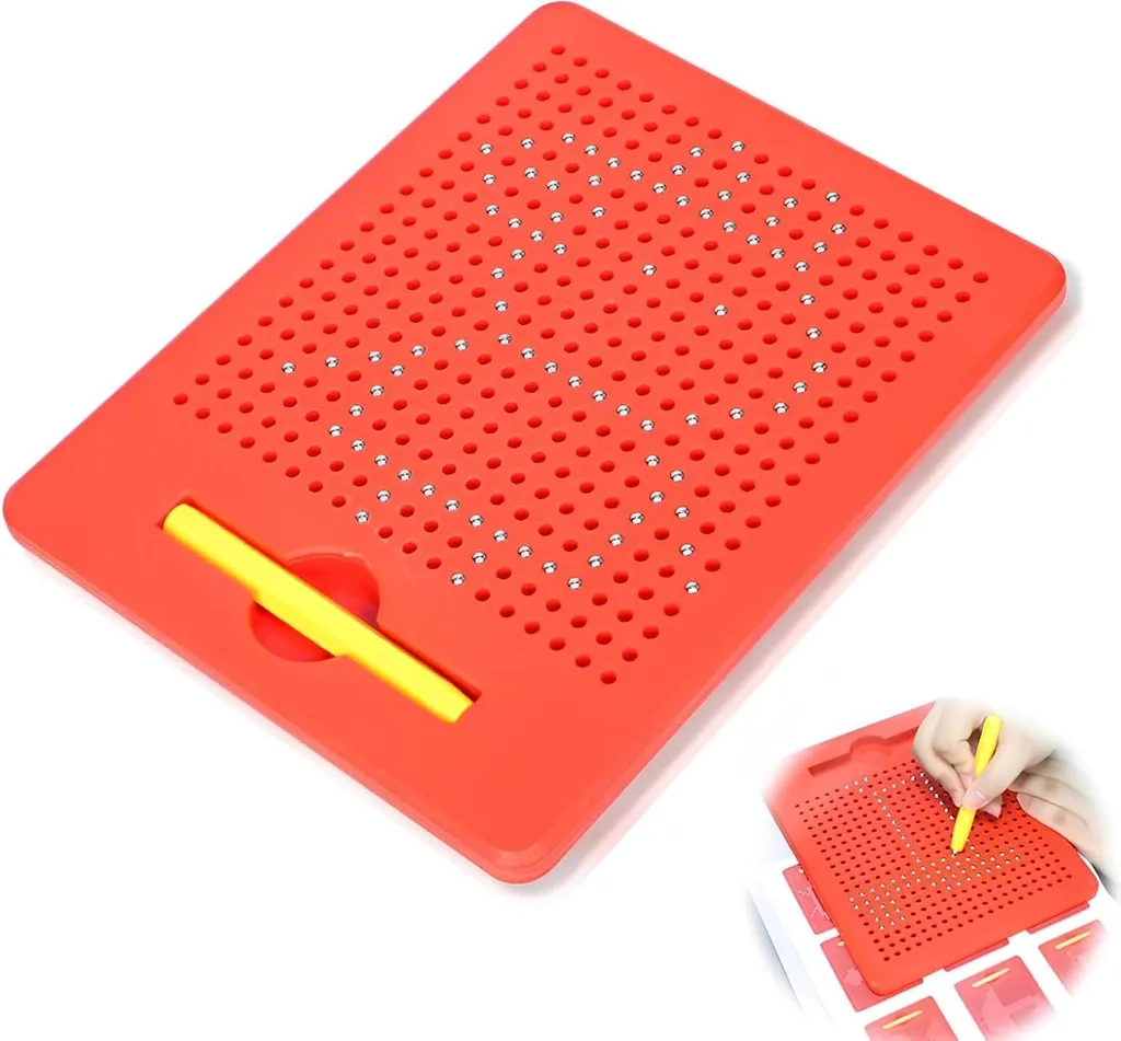 Table de dessin magnétique éducative rouge - Surface effaçable et durable
