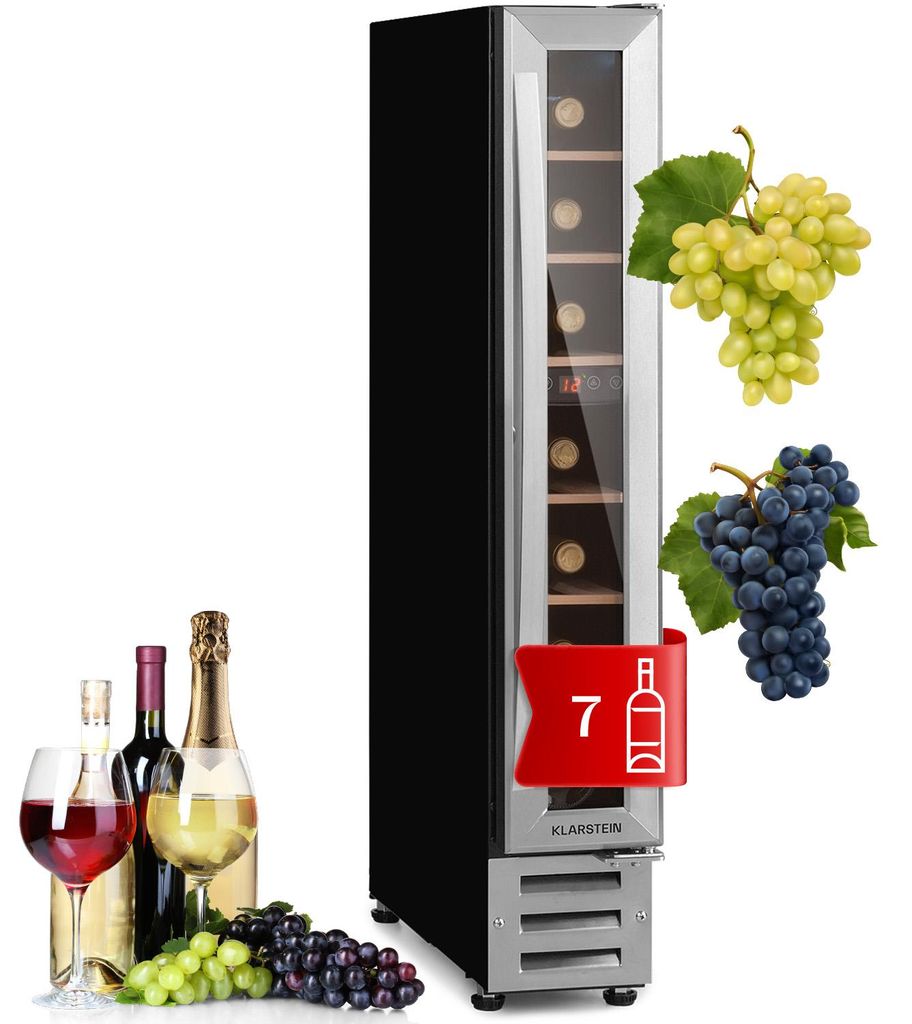 Klarstein vinotéka, vestavná, slim, 20 l, skleněné dveře, Obrázek produktu 