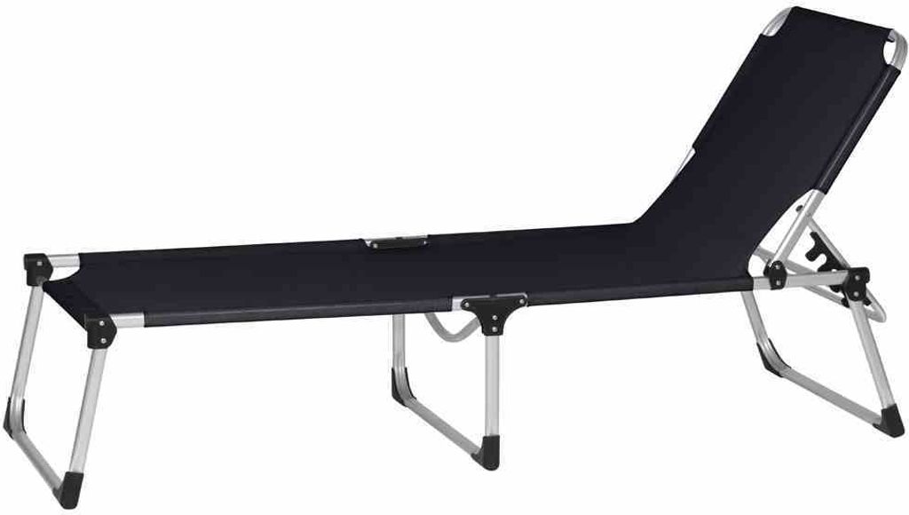 Gartenliege >Alu-XXL< in silber, Aluminium - 209x86x69cm (BxHxT)