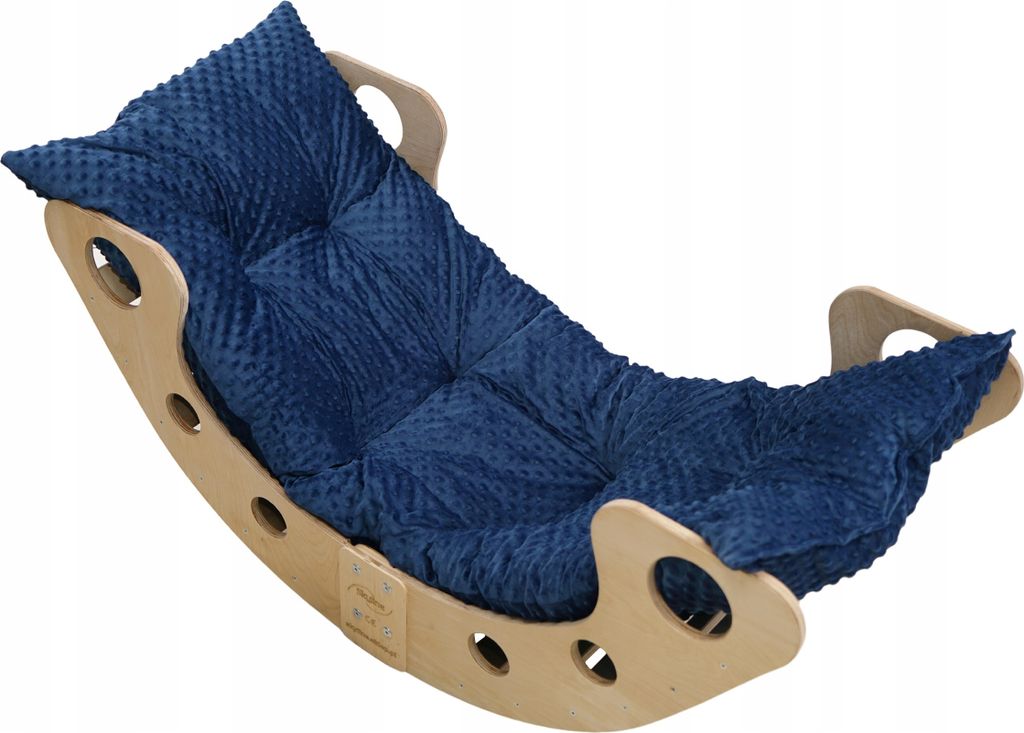 Skyline Holz Kletterbogen Klettergerüste Kletterdreieck Baby Kletterwippe Holzbogen für Kinder Montessori Lack Klappbar, mod.B, 100x50x43cm, Marine